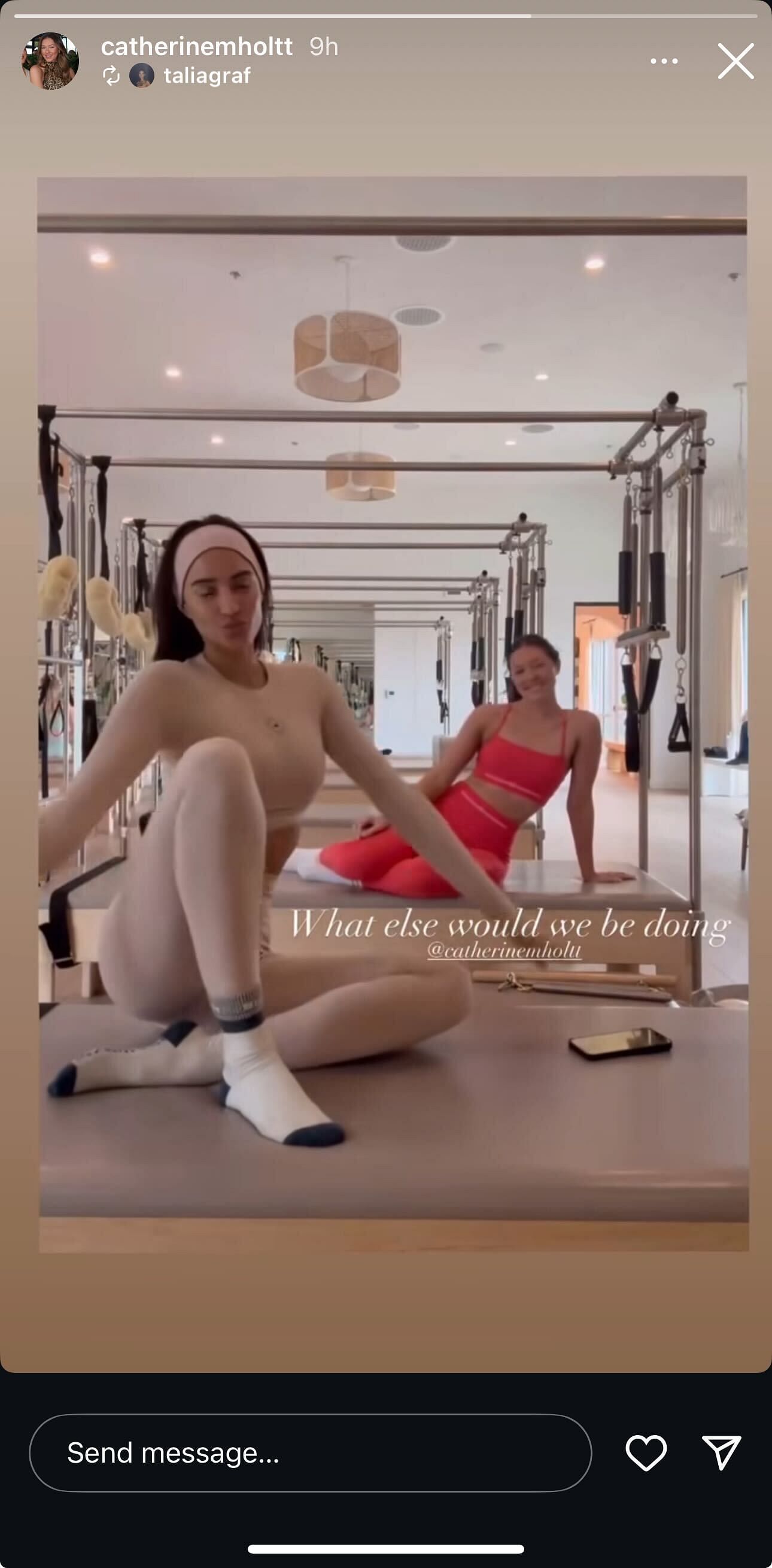 Jaden Agassi's girlfriend Catherine Holt's story - via Instagram
